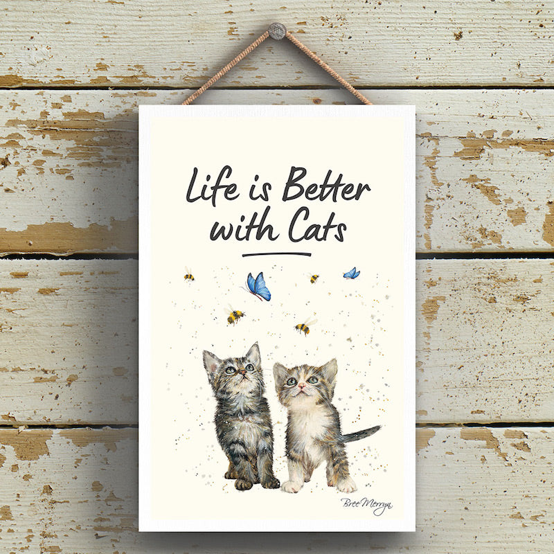 SUGAR AND SPICE - Life is Better with Cats Hanging Sign