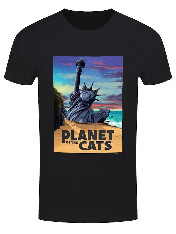Planet of the Cats Black Heavyweight Unisex Crewneck T-shirt