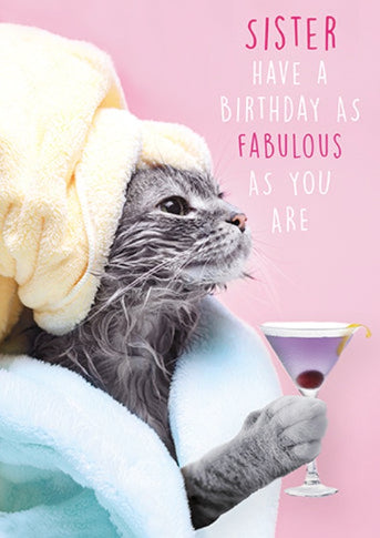 Fabulous Cat Sister Greeting Card