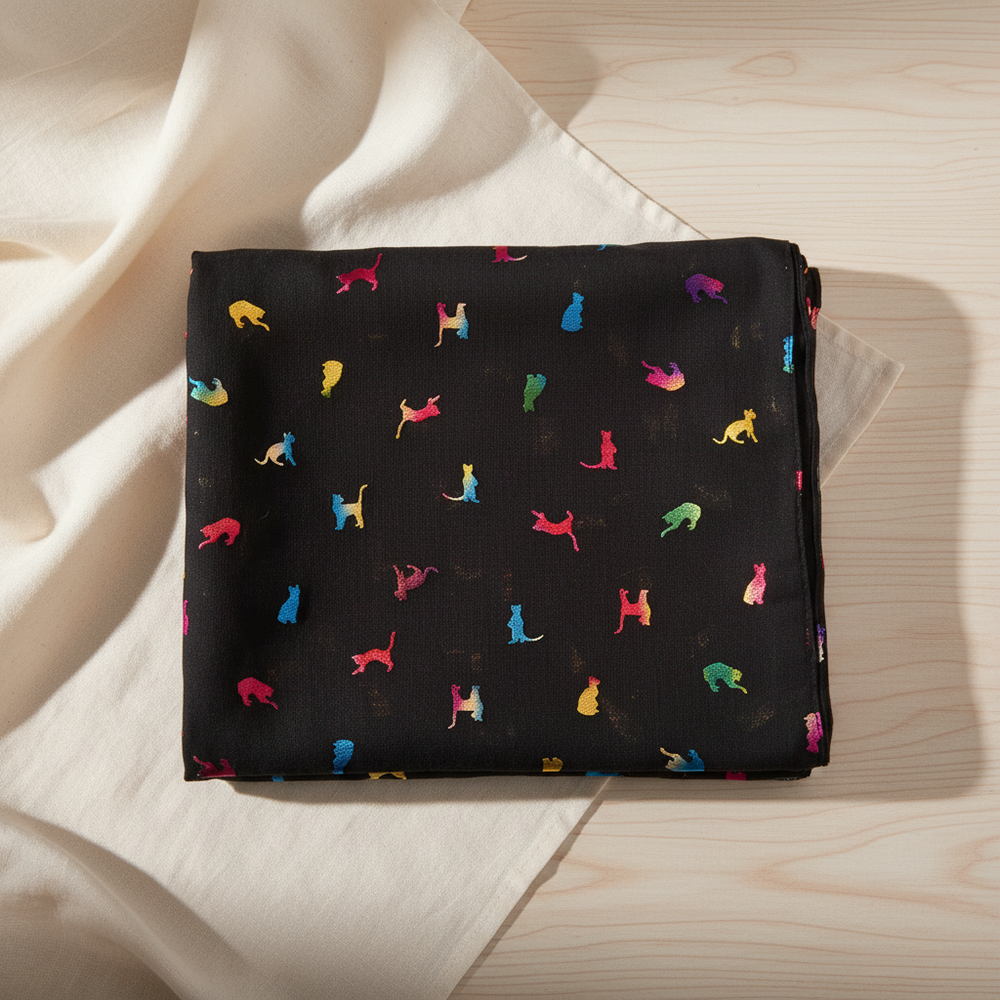 Multicolour and Black Biccari Cat Foil Scarfs - Gift Set