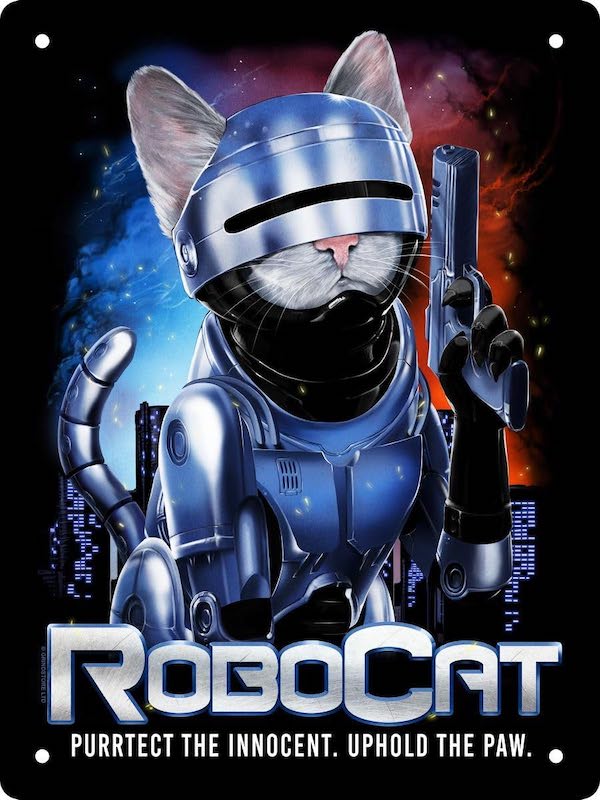 RoboCat Metal Cat Sign