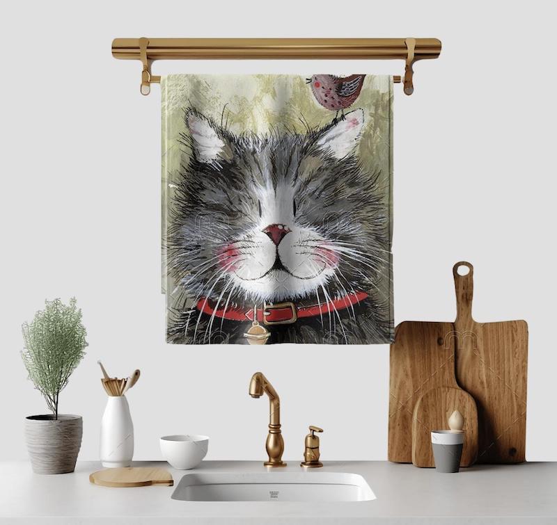 Klaus Cat Tea Towel
