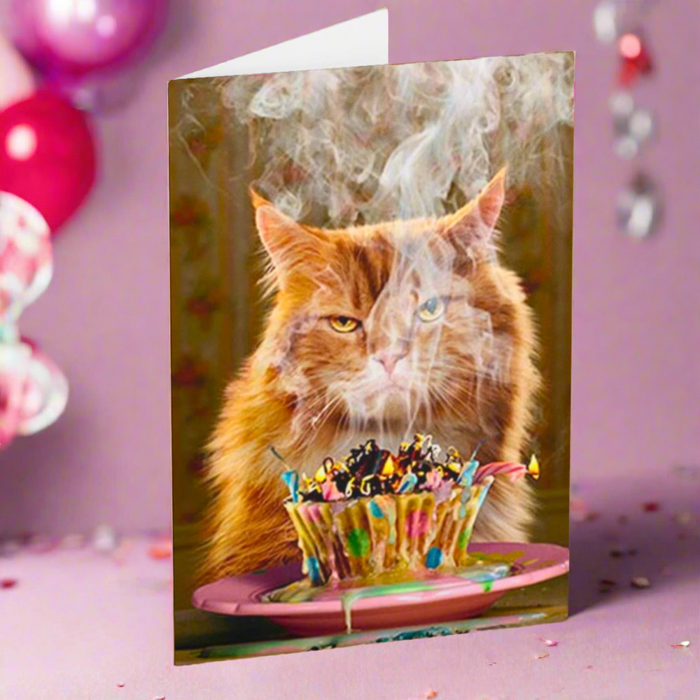 Birthday Exploding Cat Make A Wish – The Birthday Disaster Card