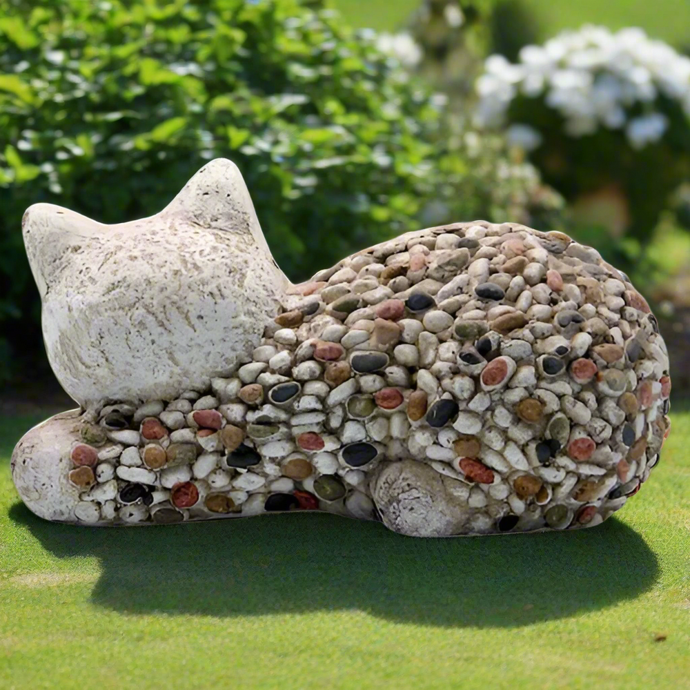 Mosaic Polystone Laying Cat Ornament