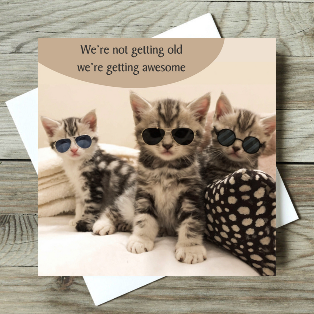 Getting Awesome Cat Birthday Card
