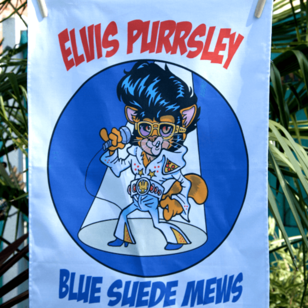 Elvis Purrsley Cat Cotton Tea Towel
