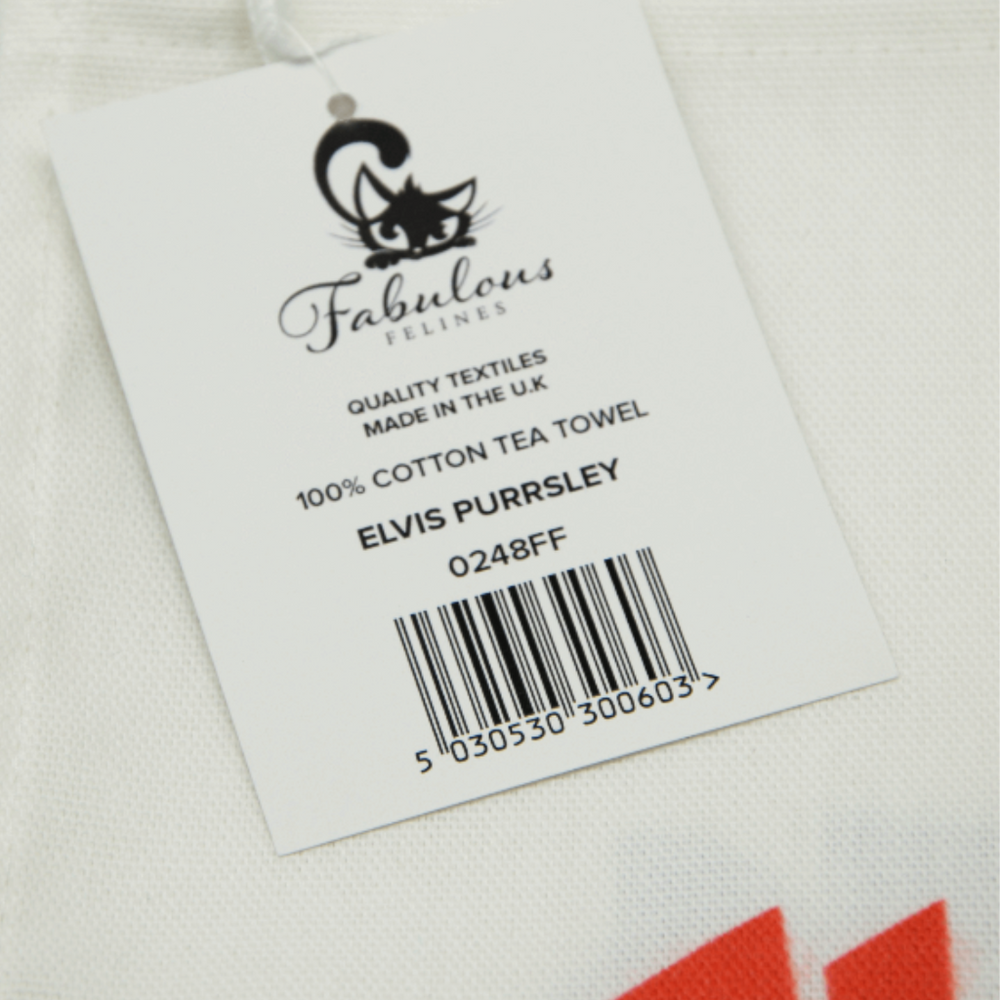 Elvis Purrsley Cat Cotton Tea Towel