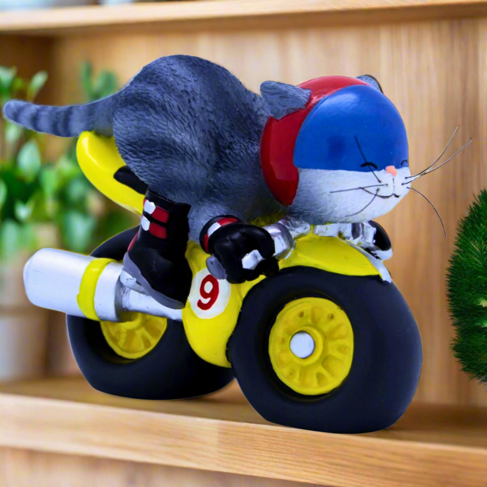 9 Lives Route 99 Grey Cat Figurine