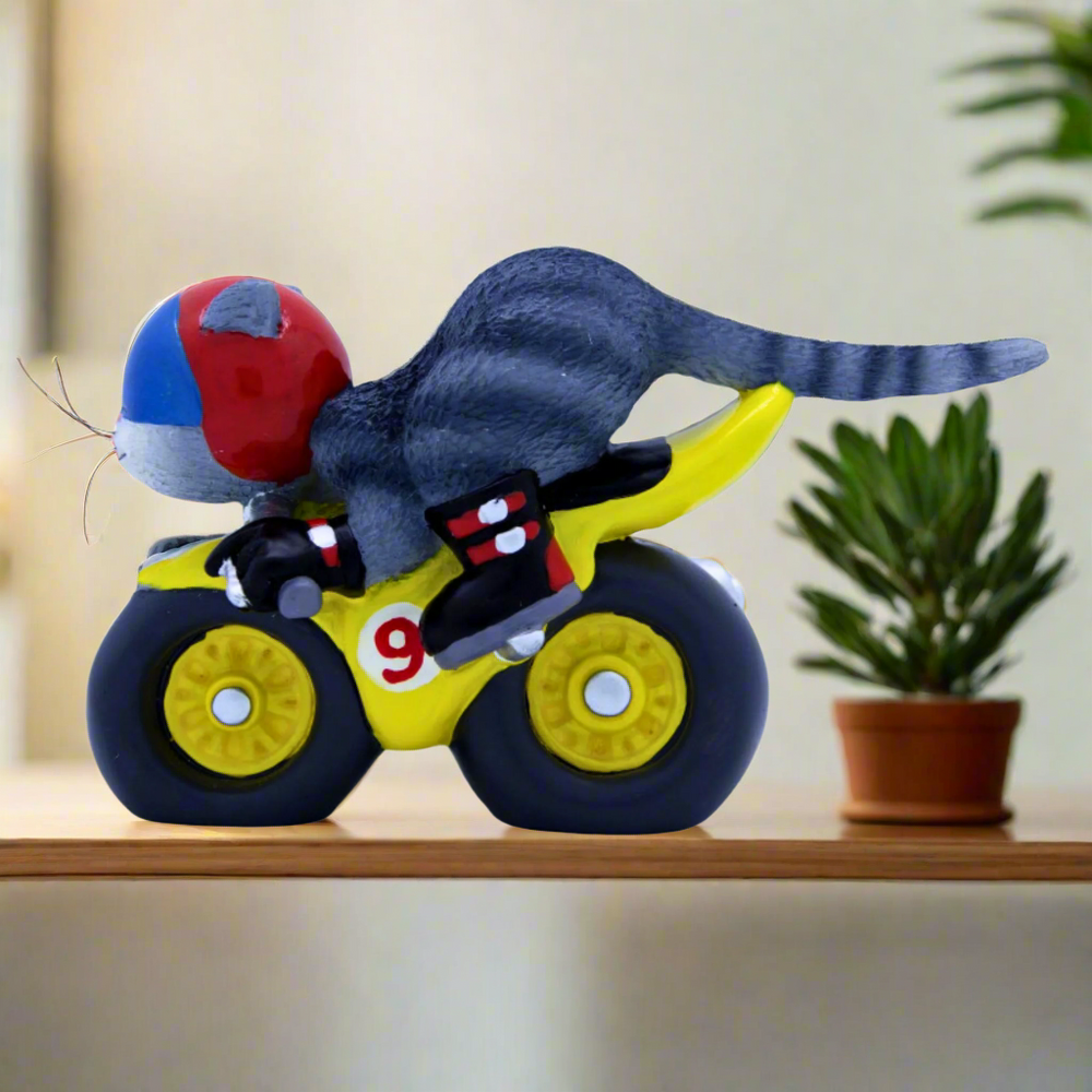 9 Lives Route 99 Grey Cat Figurine