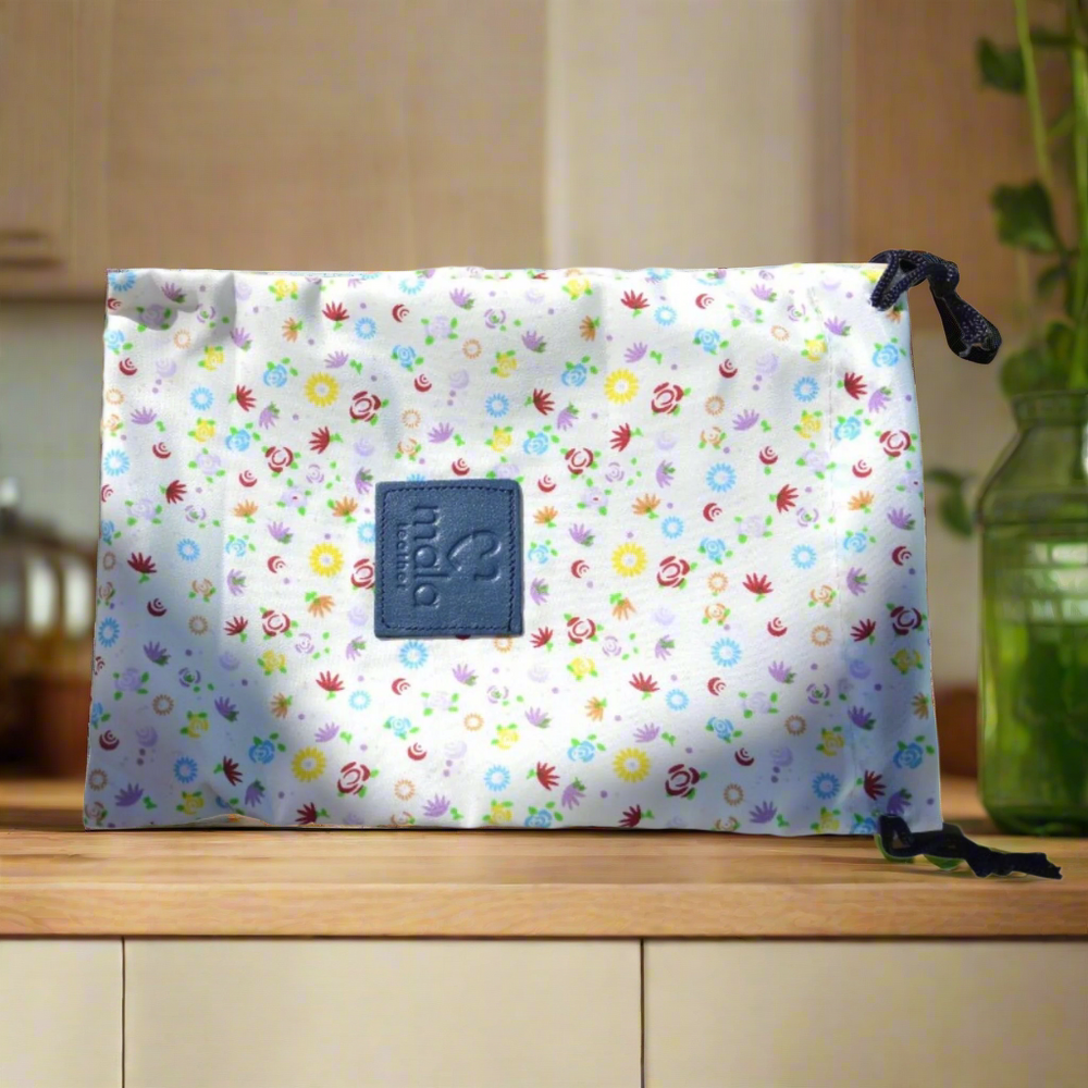 Mala Leather Navy Blue Cats on Wall Purse