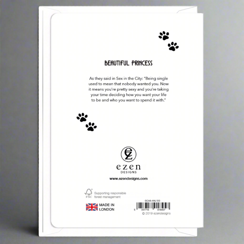 'Beautiful Princess' Cat Greeting Card