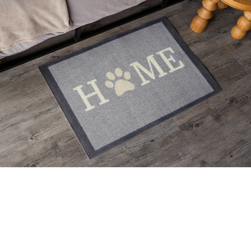 Grey Home Paw Door Mat