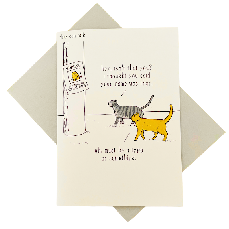 Thor Typo Cat Greeting Card by Jimmy Craig