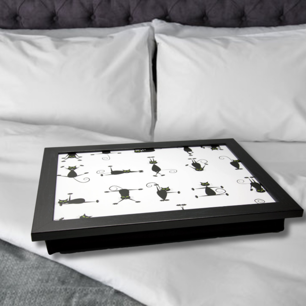 Yoga Cats Black Cat Lap Tray by Fabulous Felines