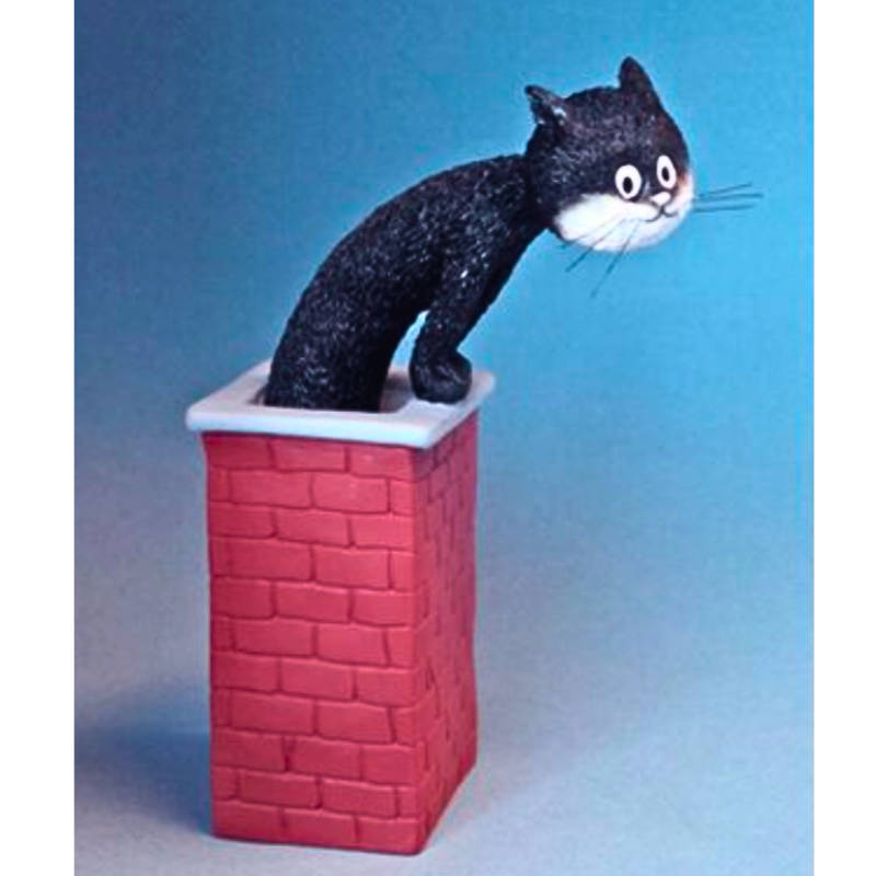 Dubout - Roof Top Fun Cat Figurine