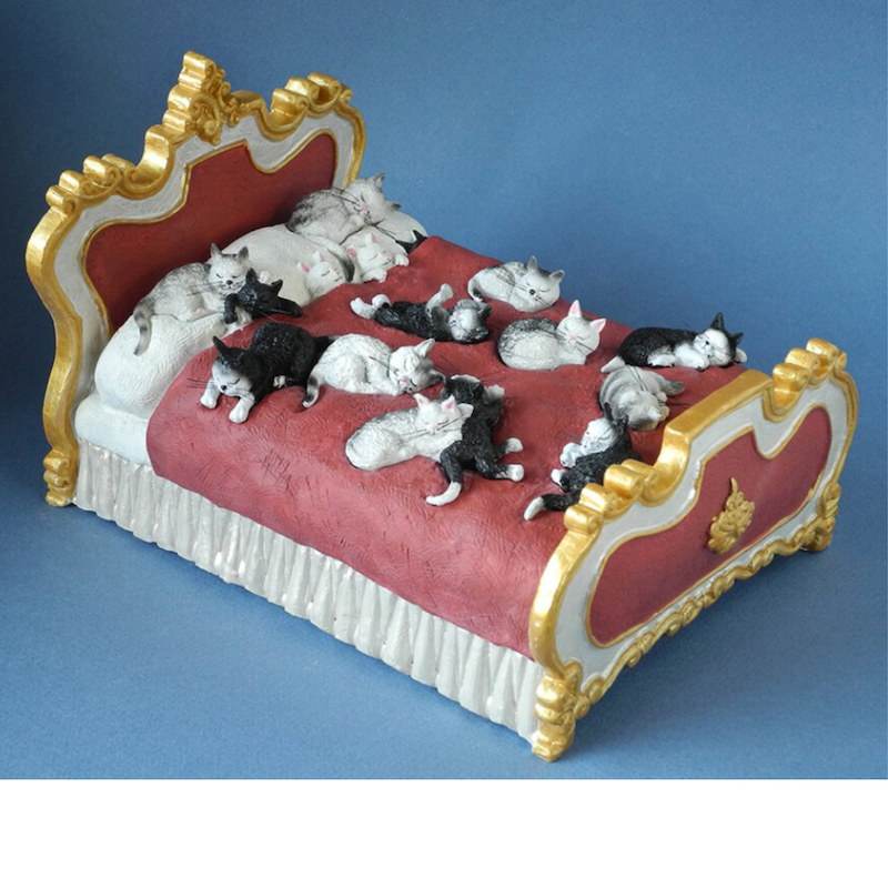 Dubout Cats - Cats on a Bed Figurine