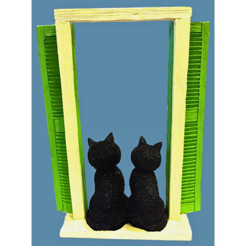 Dubout Cats - On the Watch Black Cat Figurine