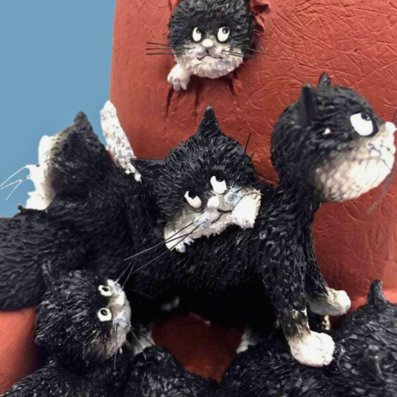 Dubout Cats - Save me a Seat Cat Figurine