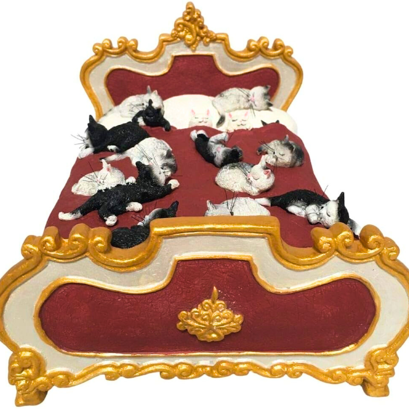 Dubout Cats - Cats on a Bed Figurine