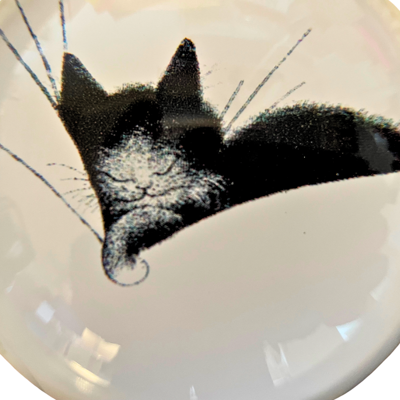 Dubout Cats - Cat Nap Black Cat Glass Paperweight