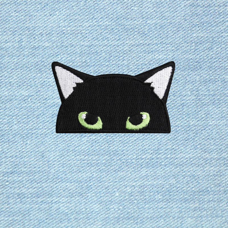 Curious Cat Iron on Patch