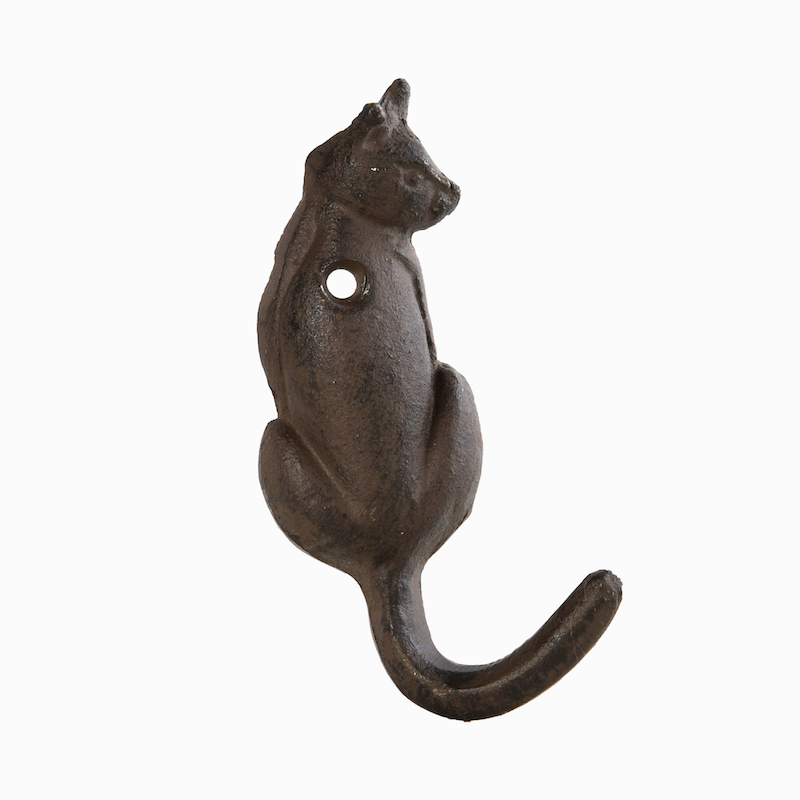 Set of 2 Cast Iron Keyhook Cats Tails