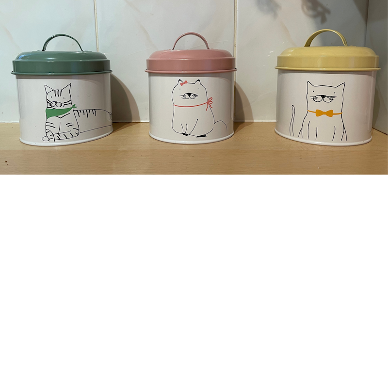 Set of 3 Playful Pets Storage Jars