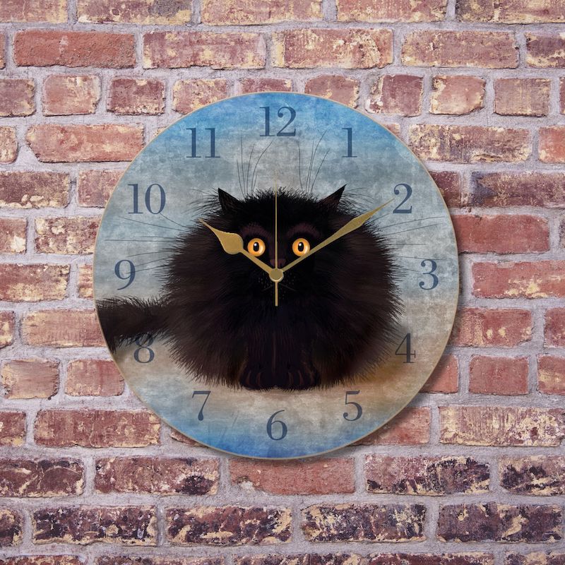 Oreo Black Cat Clock