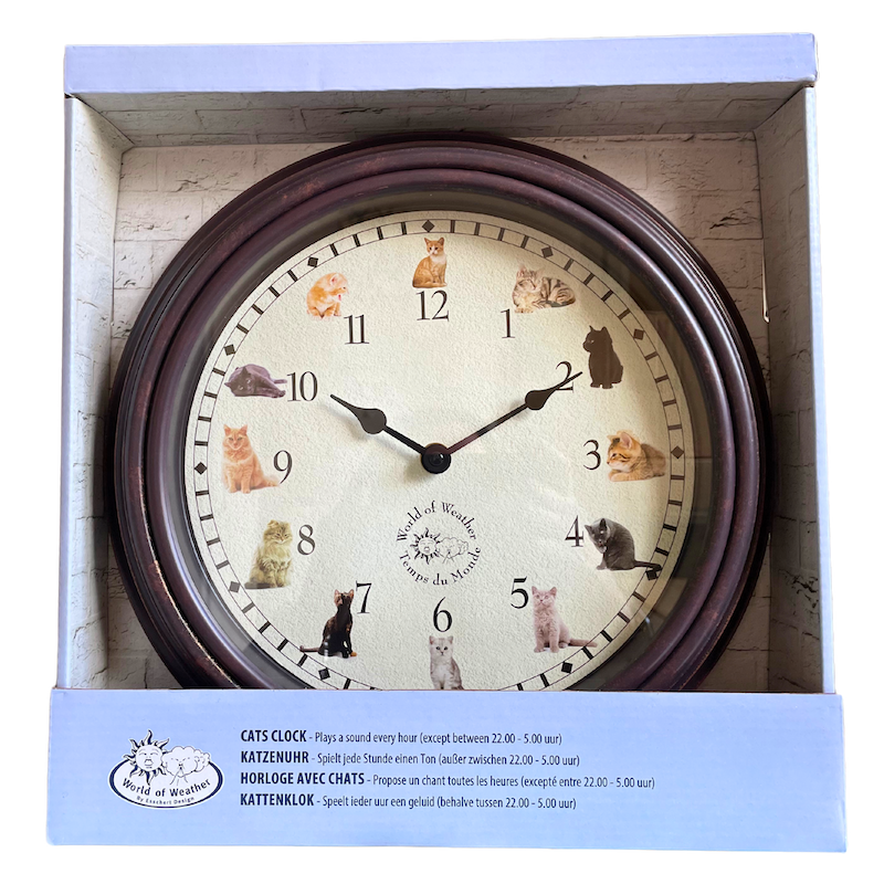 Brown and Cream Cat Wall Clock (Meow's on the Hour)