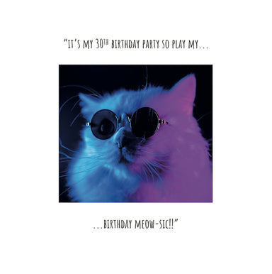 Meow-Sic 30th Cat Birthday Card