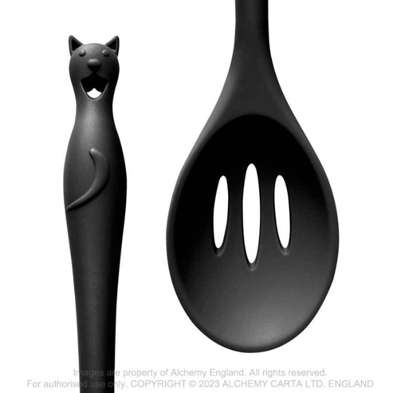 Set of 6 Black Cat Silicone Kitchen Cooking Utensils Spatula, Spoons, Ladle and Whisk