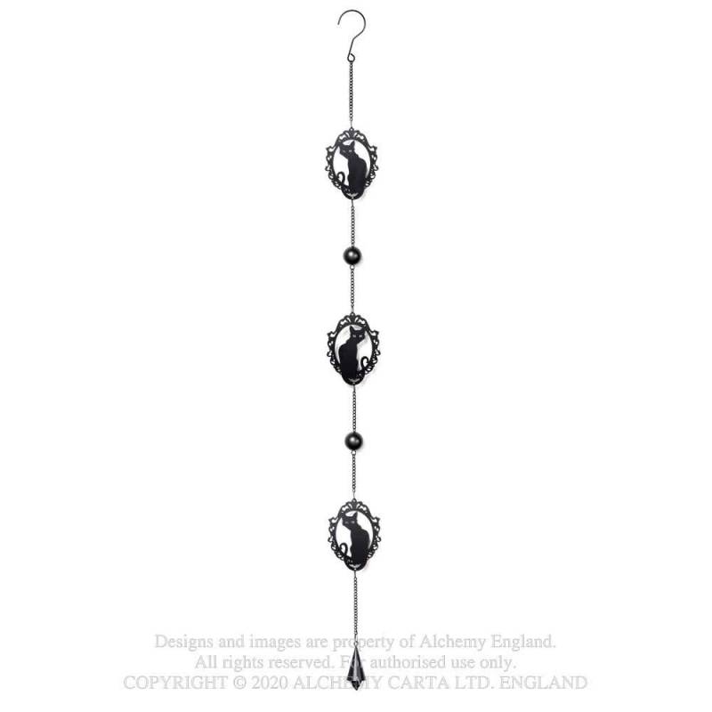 Black Cat Silhouette Steel Wind Chime Hanging Decoration