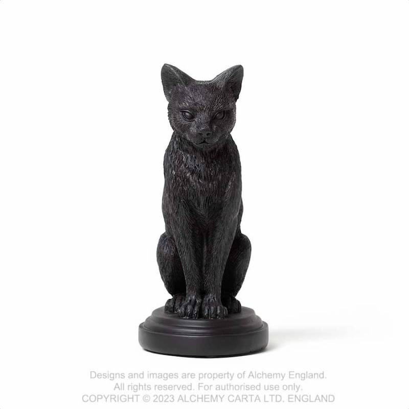 Faust's Familiar Black Cat Candle Stick Holder