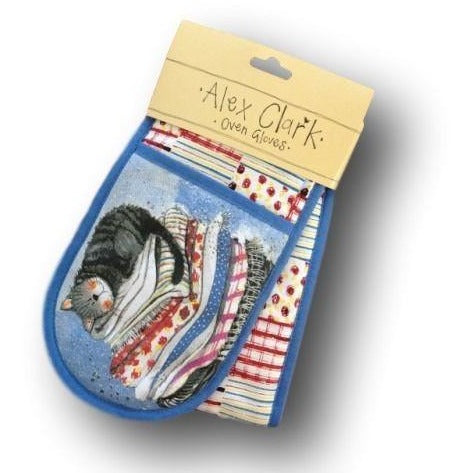 Cat Laundry Basket Double Oven Gloves, Apron and Tea Towel by Alex Clark - Gift Set