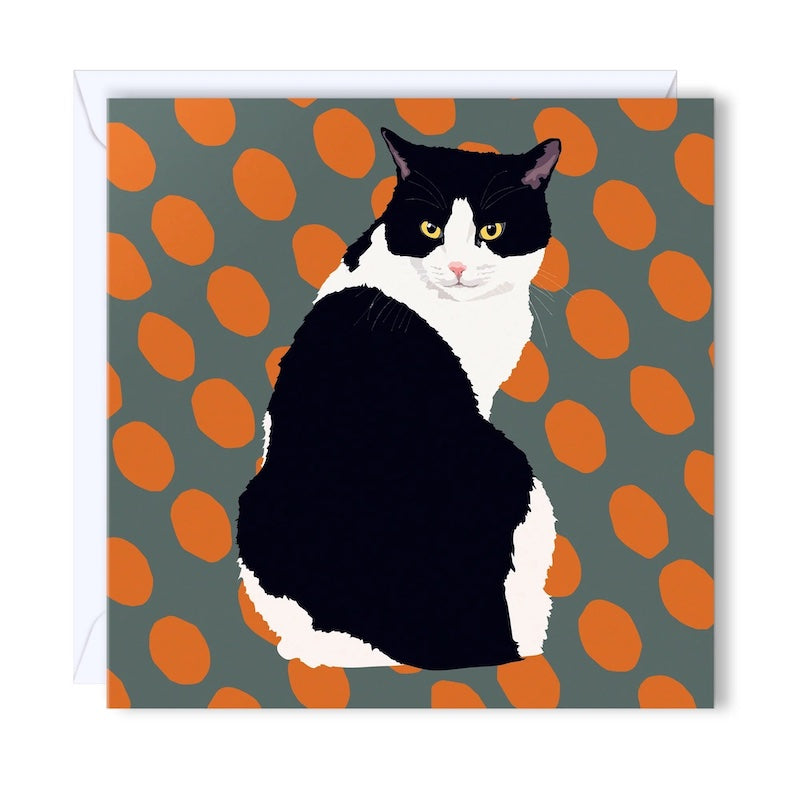 Black & White Cat Greeting Card