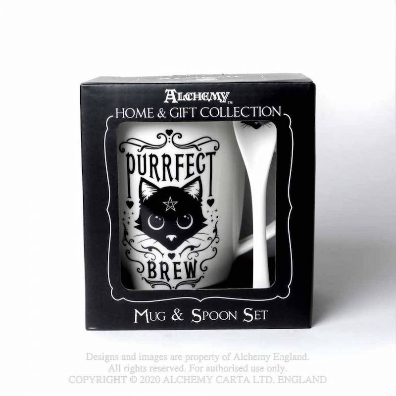 Purrfect Brew Fine Bone China Mug & Spoon Set