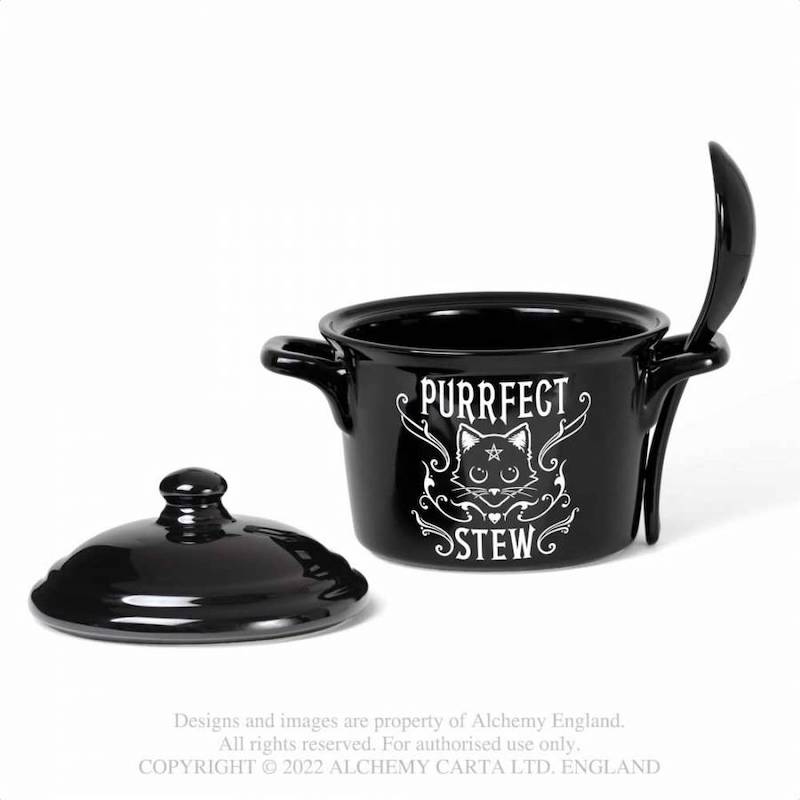 Fine Bone China Purrfect Stew, Bowl, Lid and Spoon Gift Set