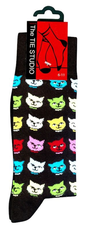 Multicolour Cat Faces Cat Socks