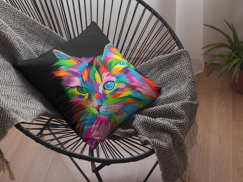Rainbow Cat Cushion Cover (Cushion NOT Included)