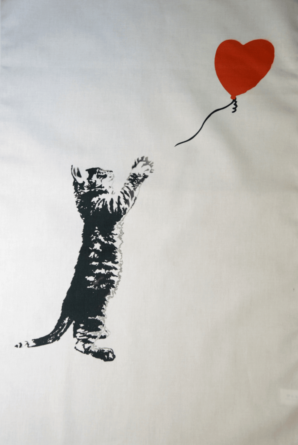 Cat with Balloon Cotton Tea Towel