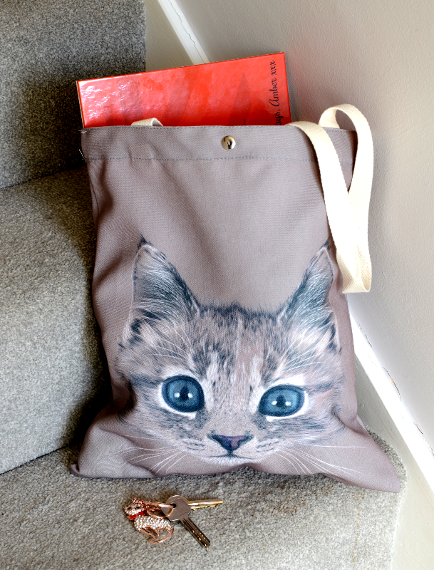 Brown Kitten Canvas Tote Bag