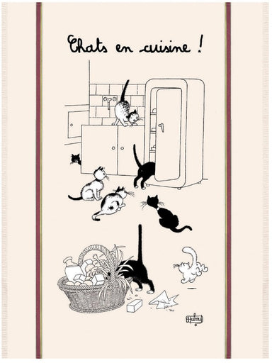 Chats en Cuisine (Cats in the Kitchen) Dubout Cats Tea Towel