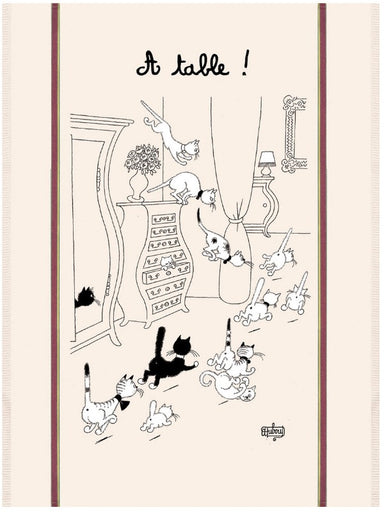 Back from the Races Dubout Cats Tea Towel