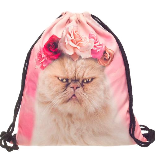 Roses Cat String Backpack