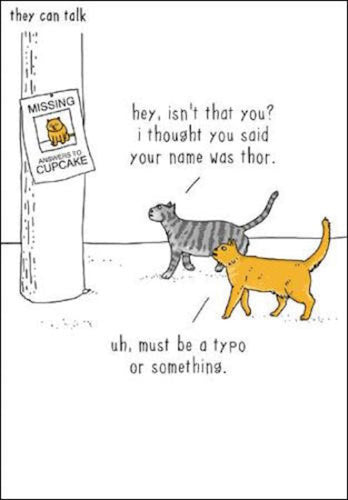 Thor Typo Cat Greeting Card