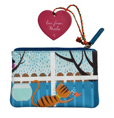 Mala Leather Cat in the Window Coin Purse