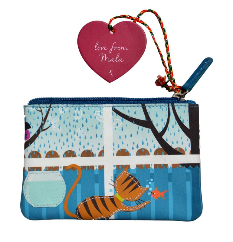 Mala Leather Cat in the Window Coin Purse