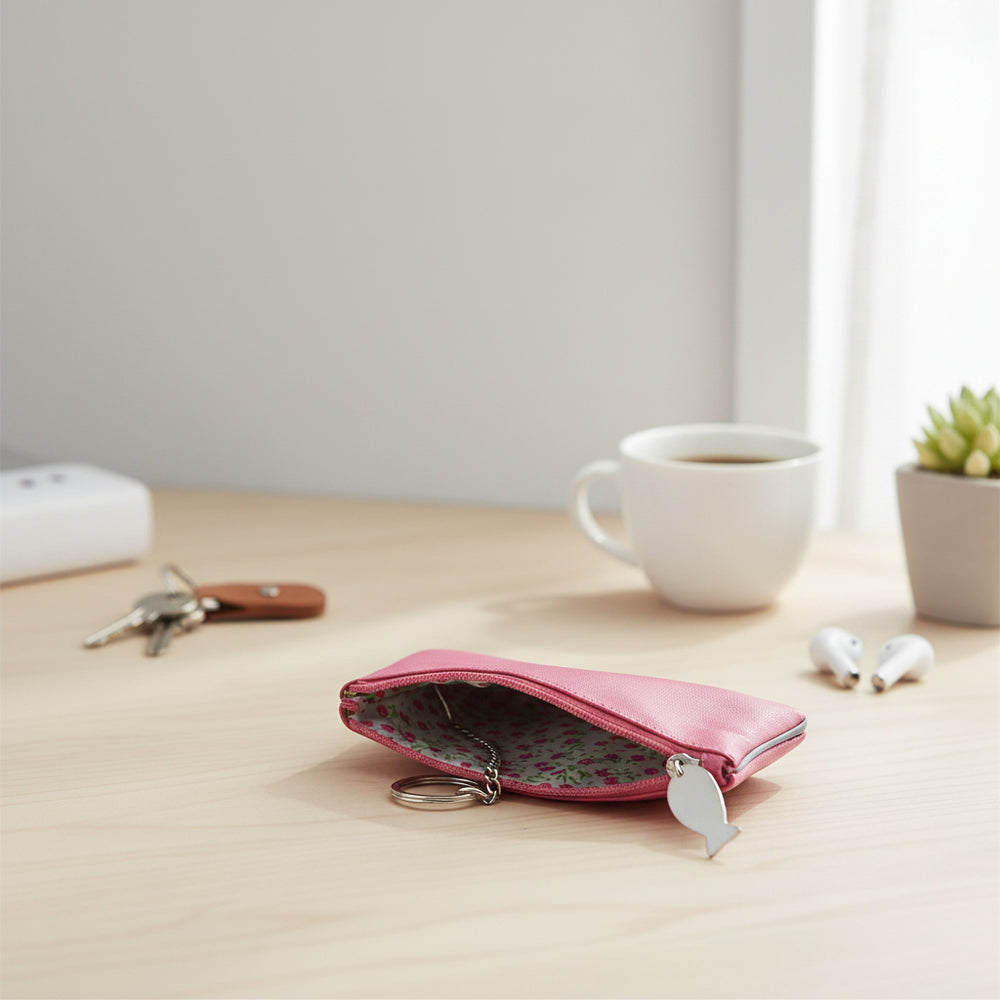 Mala Leather Small Pink Ziggy Cat Coin Purse