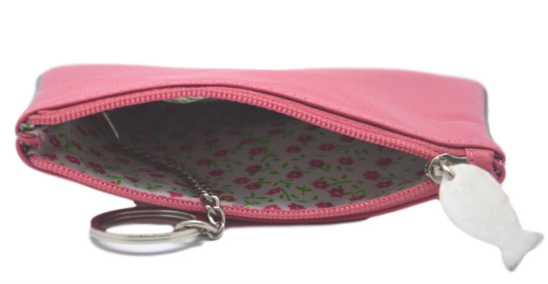 Mala Leather Small Pink Ziggy Cat Coin Purse