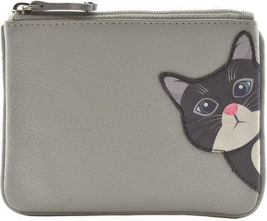 Mala Leather Cleo the Cat Coin and Card Purse Grey